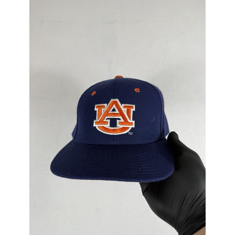 Vintage Auburn Tigers Fitted Hat Size 7 1/2 Navy Blue Orange AU Logo Cap Korea